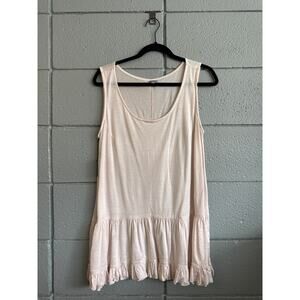Just Jill Flounce Hem Peplum Light Pink Tank Top size M